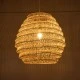 GloboStar® OREGON 02206 Boho Κρεμαστό Φωτιστικό Πλέγμα Μονόφωτο 1 x E27 IP20 Μπεζ Ξύλο - Μ60 x Π60 x Υ56cm