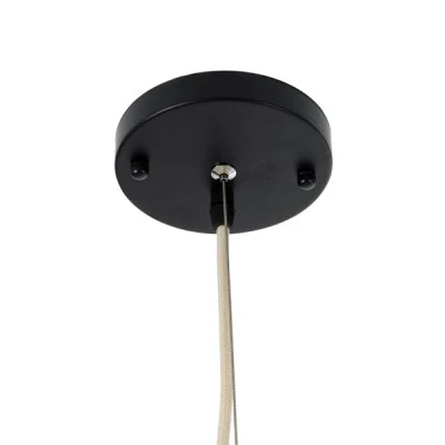GloboStar® ADEJE 02211 Boho Κρεμαστό Φωτιστικό Πλέγμα Μονόφωτο 1 x E27 IP20 Μπεζ Ξύλο - Μ80 x Π80 x Υ55cm