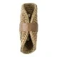 GloboStar® GUAVA 02222 Boho Φωτιστικό Τοίχου - Απλίκα Δίφωτο 2 x G9 AC220-240V IP20 - Μ11 x Π13 x Υ30cm - Σκούρο Μπεζ Ξύλινο Μπαμπού Πλέγμα με Μπεζ Δέρμα - 5 Χρόνια Εγγύηση