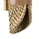 GloboStar® GUAVA 02222 Boho Φωτιστικό Τοίχου - Απλίκα Δίφωτο 2 x G9 AC220-240V IP20 - Μ11 x Π13 x Υ30cm - Σκούρο Μπεζ Ξύλινο Μπαμπού Πλέγμα με Μπεζ Δέρμα - 5 Χρόνια Εγγύηση