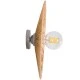 GloboStar® COLOMBO 02277 Boho Φωτιστικό Τοίχου - Απλίκα Μονόφωτο 1 x E27 AC 220-240V IP20 - Φ40 x Υ4.5cm - Μπεζ Καφέ Φυσική Ράφια Άχυρο Πλέγμα