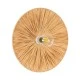 GloboStar® COLOMBO 02277 Boho Φωτιστικό Τοίχου - Απλίκα Μονόφωτο 1 x E27 AC 220-240V IP20 - Φ40 x Υ4.5cm - Μπεζ Καφέ Φυσική Ράφια Άχυρο Πλέγμα