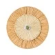 GloboStar® COLOMBO 02278 Boho Φωτιστικό Τοίχου - Απλίκα Μονόφωτο 1 x E27 AC 220-240V IP20 - Φ40 x Υ4.5cm - Μπεζ με Μπεζ Καφέ Φυσική Ράφια Άχυρο Πλέγμα