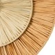 GloboStar® COLOMBO 02278 Boho Φωτιστικό Τοίχου - Απλίκα Μονόφωτο 1 x E27 AC 220-240V IP20 - Φ40 x Υ4.5cm - Μπεζ με Μπεζ Καφέ Φυσική Ράφια Άχυρο Πλέγμα