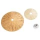 GloboStar® COLOMBO 02278 Boho Φωτιστικό Τοίχου - Απλίκα Μονόφωτο 1 x E27 AC 220-240V IP20 - Φ40 x Υ4.5cm - Μπεζ με Μπεζ Καφέ Φυσική Ράφια Άχυρο Πλέγμα