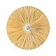 GloboStar® COLOMBO 02283 Boho Φωτιστικό Τοίχου - Απλίκα Μονόφωτο 1 x E27 AC 220-240V IP20 - Φ40 x Υ4.5cm - Μπεζ Καφέ Φυσική Ράφια Άχυρο Πλέγμα