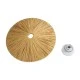 GloboStar® COLOMBO 02283 Boho Φωτιστικό Τοίχου - Απλίκα Μονόφωτο 1 x E27 AC 220-240V IP20 - Φ40 x Υ4.5cm - Μπεζ Καφέ Φυσική Ράφια Άχυρο Πλέγμα