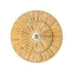 GloboStar® COLOMBO 02284 Boho Φωτιστικό Τοίχου - Απλίκα Μονόφωτο 1 x E27 AC 220-240V IP20 - Φ40 x Υ4.5cm - Μπεζ Καφέ Φυσική Ράφια Άχυρο Πλέγμα