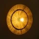GloboStar® COLOMBO 02284 Boho Φωτιστικό Τοίχου - Απλίκα Μονόφωτο 1 x E27 AC 220-240V IP20 - Φ40 x Υ4.5cm - Μπεζ Καφέ Φυσική Ράφια Άχυρο Πλέγμα