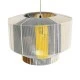 GloboStar® SALERNO 02290 Boho Κρεμαστό Φωτιστικό Πλέγμα Μονόφωτο 1 x E27 IP20 Πολύχρωμο Σχοινί - Μ50 x Π50 x Υ35cm
