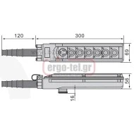 Χειριστήριο γερανών (μπουτονιέρα) PV7E30B444 στεγανό IP65 δύο ταχυτήτων 6 θέσεων + μανιτάρι