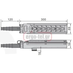 Χειριστήριο γερανών (μπουτονιέρα) PV7E30B444 στεγανό IP65 δύο ταχυτήτων 6 θέσεων + μανιτάρι