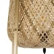 GloboStar® MEILANI 02301 Boho Επιδαπέδιο Φωτιστικό Μονόφωτο 1 x E27 AC220-240V IP20 - Φ40 x Υ150cm - Χρυσό Μεταλλικό με Μπεζ Ξύλινο Ρατάν Πλέγμα - 5 Χρόνια Εγγύηση