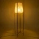 GloboStar® MEILANI 02301 Boho Επιδαπέδιο Φωτιστικό Μονόφωτο 1 x E27 AC220-240V IP20 - Φ40 x Υ150cm - Χρυσό Μεταλλικό με Μπεζ Ξύλινο Ρατάν Πλέγμα - 5 Χρόνια Εγγύηση