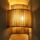 GloboStar® MABANA 02322 Boho Επιτοίχιο Φωτιστικό Απλίκα Μονόφωτο 1 x E27 IP20 Μπεζ Σχοινί - Μ23 x Π11 x Υ25cm