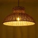 GloboStar® MALABO 02328 Boho Κρεμαστό Φωτιστικό Πλέγμα Μονόφωτο 1 x E27 IP20 Καφέ Ξύλο - Μ60 x Π60 x Υ31cm