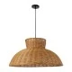 GloboStar® MALABO 02328 Boho Κρεμαστό Φωτιστικό Πλέγμα Μονόφωτο 1 x E27 IP20 Καφέ Ξύλο - Μ60 x Π60 x Υ31cm