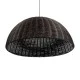 GloboStar® MONTANA 02382 Boho Κρεμαστό Φωτιστικό Καμπάνα Μονόφωτο 1 x E27 IP20 Καφέ Ξύλο - Μ80 x Π80 x Υ40cm
