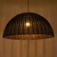 GloboStar® MONTANA 02382 Boho Κρεμαστό Φωτιστικό Καμπάνα Μονόφωτο 1 x E27 IP20 Καφέ Ξύλο - Μ80 x Π80 x Υ40cm