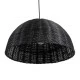 GloboStar® MONTANA 02383 Boho Κρεμαστό Φωτιστικό Καμπάνα Μονόφωτο 1 x E27 IP20 Μαύρο Ξύλο - Μ50 x Π50 x Υ25cm