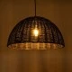 GloboStar® MONTANA 02383 Boho Κρεμαστό Φωτιστικό Καμπάνα Μονόφωτο 1 x E27 IP20 Μαύρο Ξύλο - Μ50 x Π50 x Υ25cm