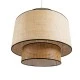 GloboStar® BRAVADO 02387 Boho Κρεμαστό Φωτιστικό Πλέγμα Μονόφωτο 1 x E27 IP20 Καφέ & Μπεζ Ξύλο - Μ70 x Π70 x Υ58cm