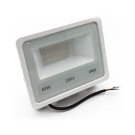 Προβολέας Led SMD 230V 50W με θερμό λευκό φως 4600lm 120° λευκό σώμα αλουμινίου IP65