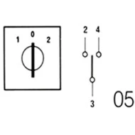 Διακόπτης διπλής ενέργειας 1-0-2 1P 20A E9-20A-05 KZE με πλάκα 52X52