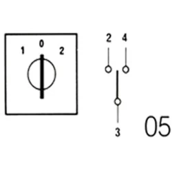 Διακόπτης διπλής ενέργειας 1-0-2 1P 20A E9-20A-05 KZE με πλάκα 52X52