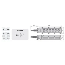 Μπουτονιέρα γερανών (COB63) XCD63 XND 6 πλήκτρων στεγανή IP54