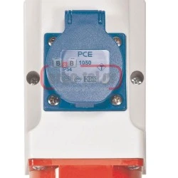 Πρίζα θηλυκή τοίχου χωνευτή 3P 16A 230V 1050-0bs με καπάκι side PCE στεγανή IP54