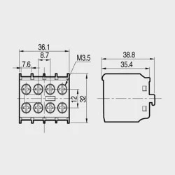 Επαφή μετωπική 2NO2NC AU-4M22 HEAD για Relay ισχύος MINI METAMEC LG