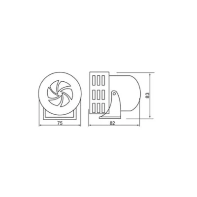 Σειρήνα περιστροφική ΜΙΝΙ μεταλλική CNTD MS-190 24VDC 100dB/1m με καλώδιο