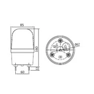 Φάρος μεσαίου μεγέθους LED C-1101 CNTD σε κόκκινο χρώμα με διαστάσεις 160X85mm 230V AC IP30