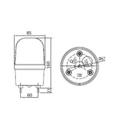 Φάρος μεσαίου μεγέθους LED C-1101 CNTD σε κόκκινο χρώμα με διαστάσεις 160X85mm 230V AC IP30