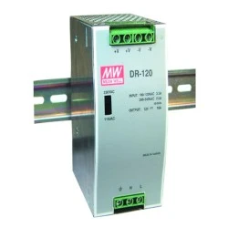 Τροφοδοτικό ράγας MEAN WELL DR-120-12 120W 12V 10.0A με προστασία βραχυκυκλώματος και ενδεικτικό led