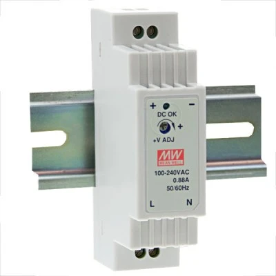 Τροφοδοτικό ράγας MEAN WELL DR15-5 12W 5V 2.4A με προστασία βραχυκυκλώματος