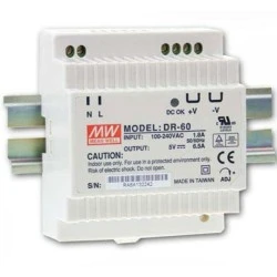 Τροφοδοτικό ράγας MEAN WELL DR60-5 32W 5V 6.50A με προστασία βραχυκυκλώματος και ενδεικτικό led