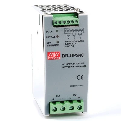 Τροφοδοτικό ράγας MEAN WELL DR-UPS40 UPS 960W 24V με προστασία πολικότητας μπαταρίας