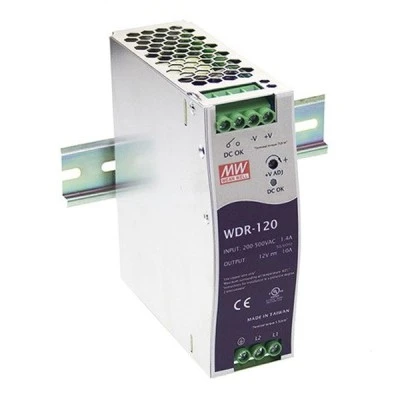 Τροφοδοτικό ράγας WDR-120-12 MEAN WELL 120W 12V με προστασία βραχυκυκλώματος Τροφοδοτικό ράγας WDR-120-12 MEAN WELL 120W 12V με προστασία βραχυκυκλώματος