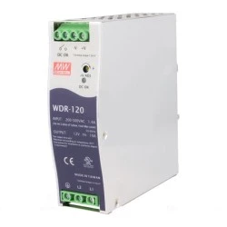 Τροφοδοτικό ράγας WDR-120-12 MEAN WELL 120W 12V με προστασία βραχυκυκλώματος