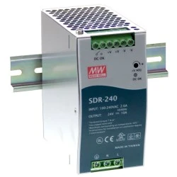 Τροφοδοτικό ράγας SLIM SDR240-48 MEAN WELL 240W 48V με προστασία από υπερφόρτωση