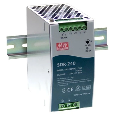 Τροφοδοτικό ράγας SLIM SDR240-48 MEAN WELL 240W 48V με προστασία από υπερφόρτωση