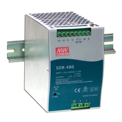 Τροφοδοτικό ράγας SLIM SDR480-48 MEAN WELL 480W 48V με προστασία από υπερφόρτωση