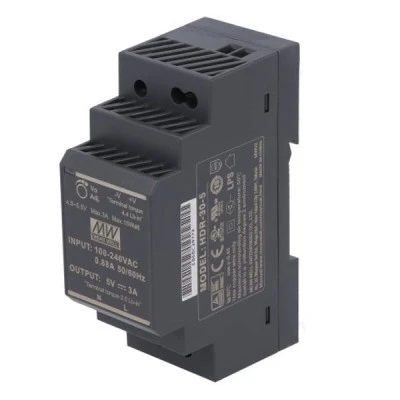 Τροφοδοτικό ράγας MEAN WELL ULTRA SLIM HDR30-12 24W 12V 2.00A με ενδεικτικό led power on