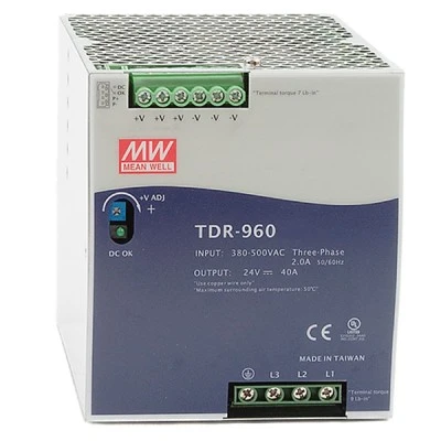 Τροφοδοτικό ράγας TDR960-24 MEAN WELL 960W 24V 3Φ υψηλής απόδοσης και χαμηλής κατανάλωσης