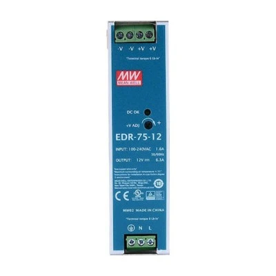 Τροφοδοτικό ράγας AC/DC 75W με έξοδο 12V 6.3A SLIM EDR75-12 MEAN WELL Τροφοδοτικό ράγας AC/DC 75W με έξοδο 12V 6.3A SLIM EDR75-12 MEAN WELL