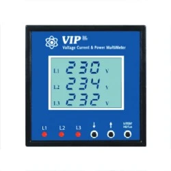 Μετρητής ισχύος τριφασικός V-I-FR-φ 85-250VAC 96Χ96mm VIP CNA με LCD κρυφό φωτισμό