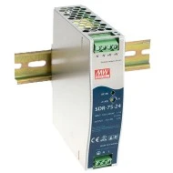 Τροφοδοτικό ράγας SLIM SDR75-12 MEAN WELL 75W 12V με προστασία από βραχυκύκλωμα