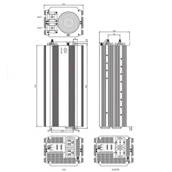 Inverter-μετατροπέας 2500W 12VDC MEAN WELL A301-2K5F3 τροποποιημένου ημιτόνου με προστασία υπέρτασης